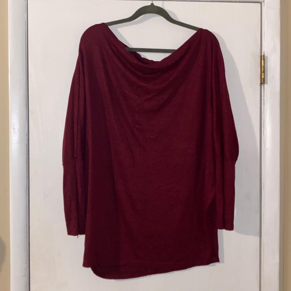 Maroon off the shoulder with bat wings